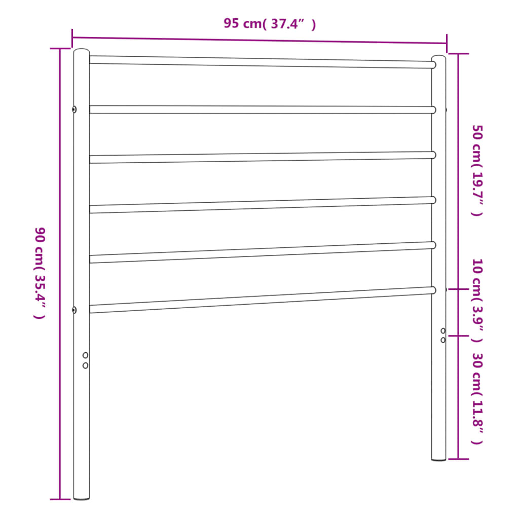 8720845788322_g_en_hd_5 vidaXL Metal Headboard White 90 cm - Image 7