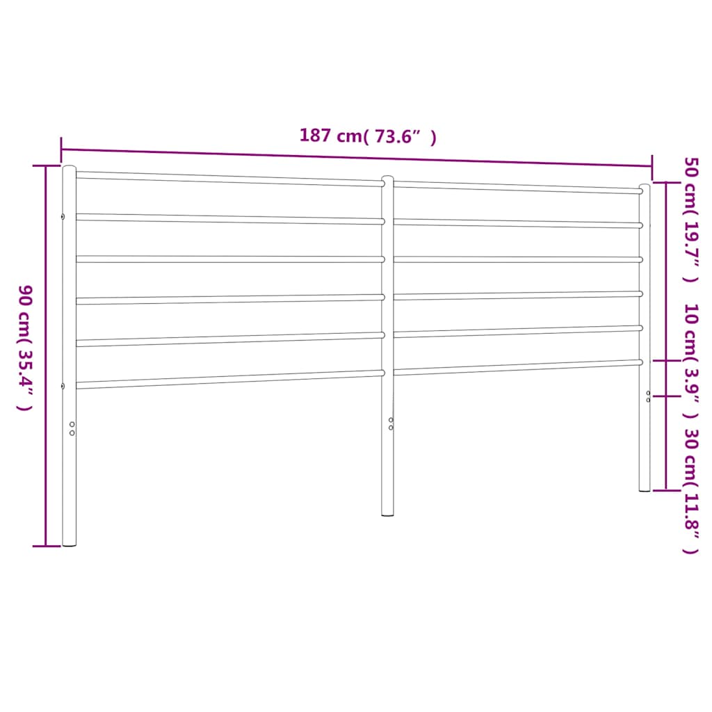 8720845788407_g_en_hd_5 vidaXL Metal Headboard White 183 cm King - Image 7