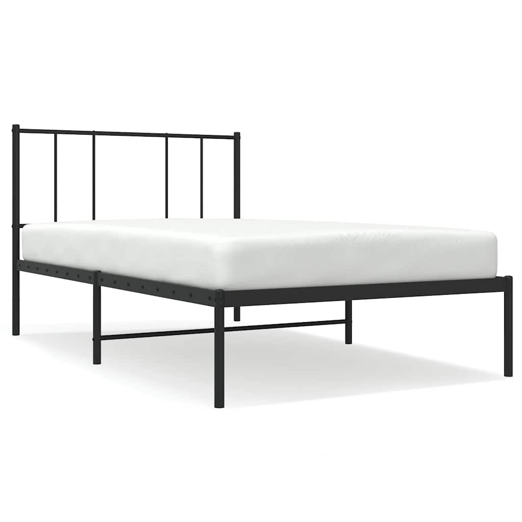 8720845788452_a_en_hd_1 vidaXL Metal Bed Frame without Mattress with Headboard Black 90x190 cm - Image 2