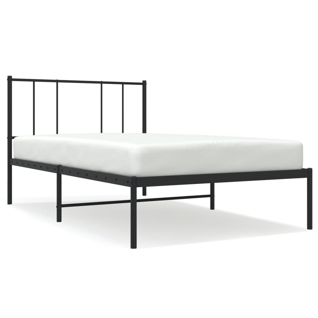 8720845788490_a_en_hd_1 vidaXL Metal Bed Frame without Mattress with Headboard Black 107x203 cm King Single - Image 2