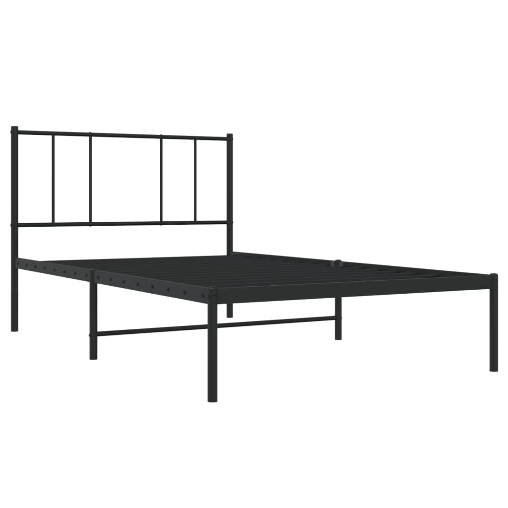 8720845788490_g_en_hd_1 vidaXL Metal Bed Frame without Mattress with Headboard Black 107x203 cm King Single - Image 3