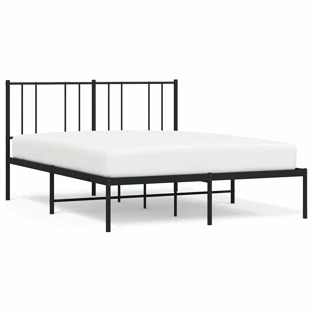 8720845788520_a_en_hd_1 vidaXL Metal Bed Frame without Mattress with Headboard Black 135x190 cm - Image 2