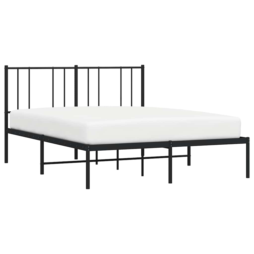 8720845788520_g_en_hd_3 vidaXL Metal Bed Frame without Mattress with Headboard Black 135x190 cm - Image 5