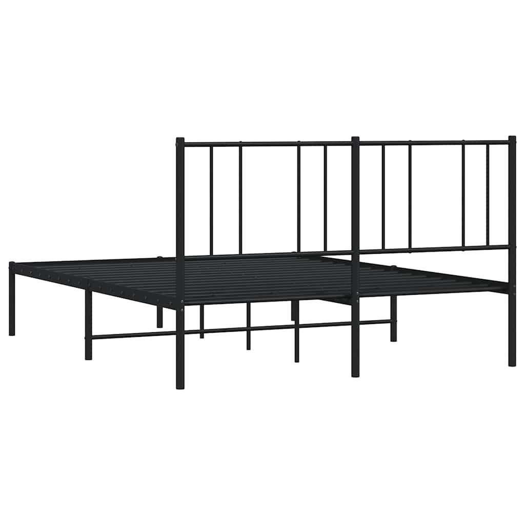 8720845788520_g_en_hd_6 vidaXL Metal Bed Frame without Mattress with Headboard Black 135x190 cm - Image 8