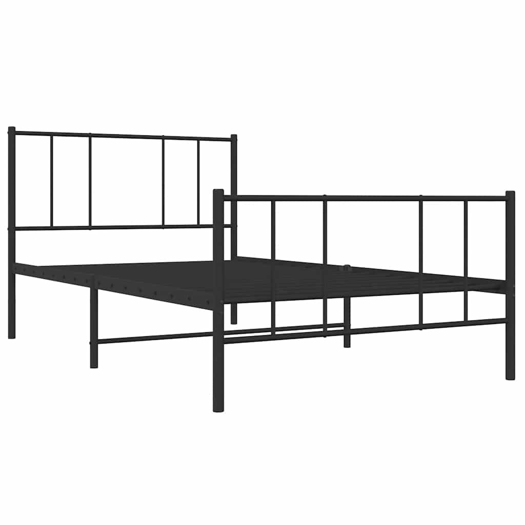 8720845788636_g_en_hd_1 vidaXL Metal Bed Frame without Mattress with Footboard Black 90x190 cm - Image 3