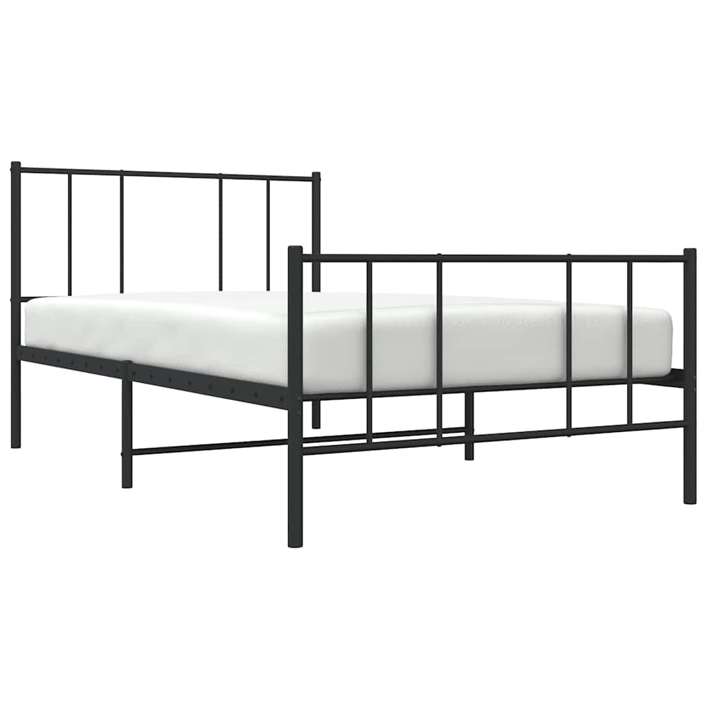 8720845788636_g_en_hd_3 vidaXL Metal Bed Frame without Mattress with Footboard Black 90x190 cm - Image 5