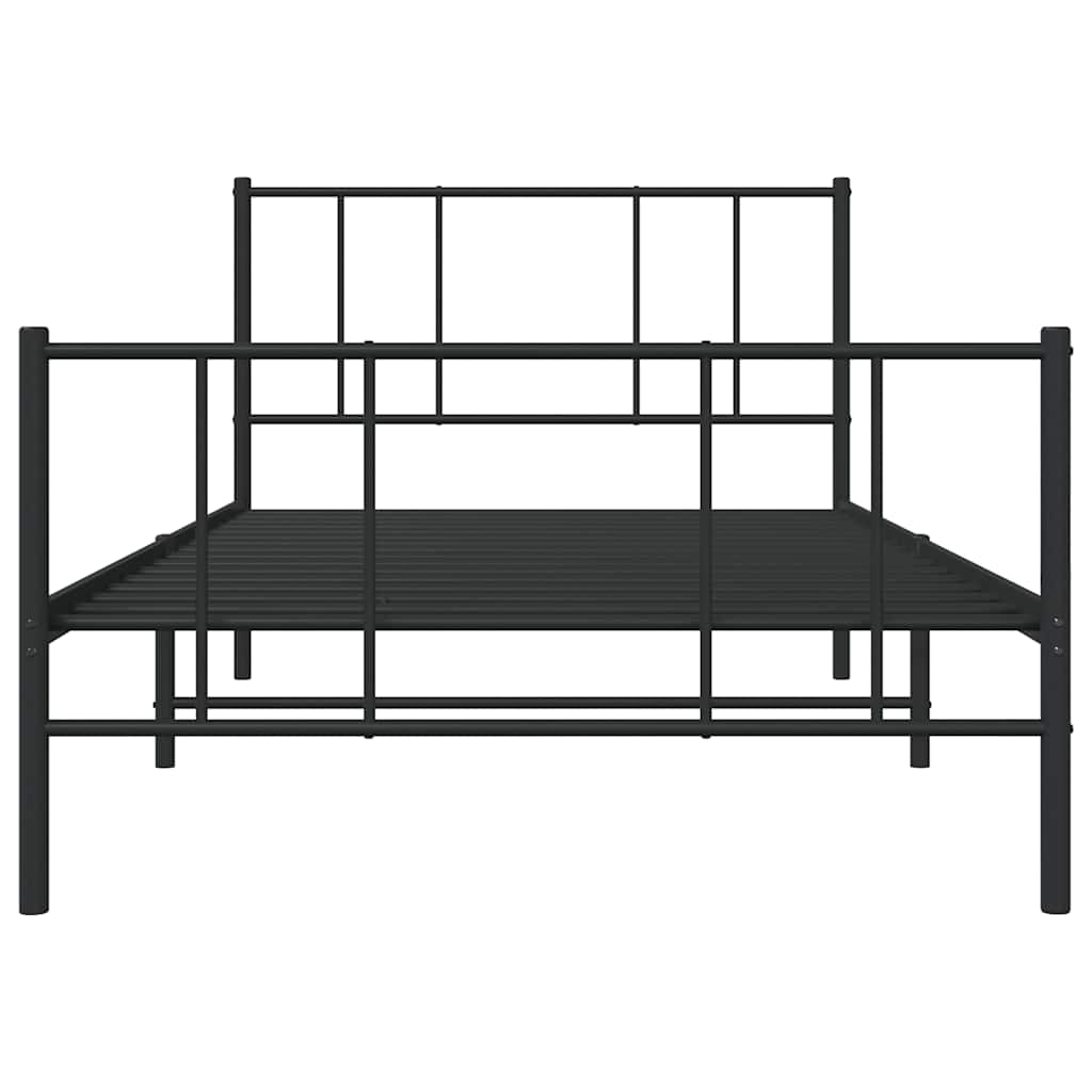 8720845788636_g_en_hd_4 vidaXL Metal Bed Frame without Mattress with Footboard Black 90x190 cm - Image 6