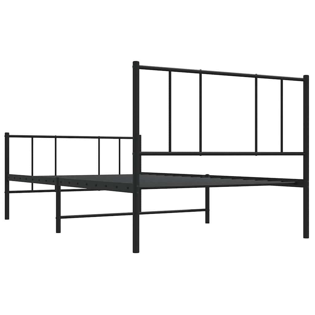8720845788636_g_en_hd_6 vidaXL Metal Bed Frame without Mattress with Footboard Black 90x190 cm - Image 8