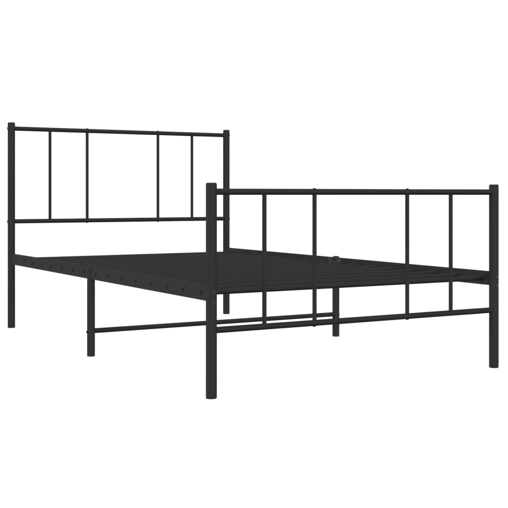 8720845788674_g_en_hd_1 vidaXL Metal Bed Frame without Mattress with Footboard Black 107x203 cm King Single - Image 3