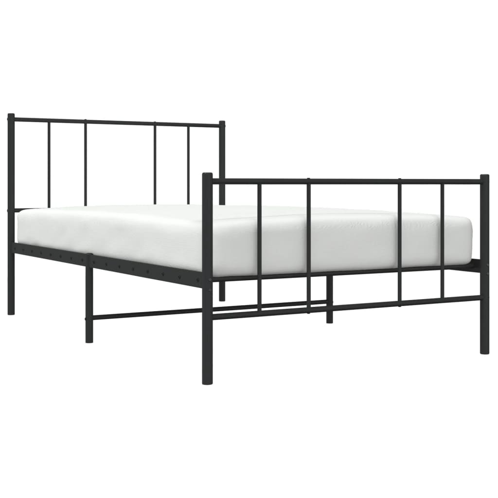 8720845788674_g_en_hd_3 vidaXL Metal Bed Frame without Mattress with Footboard Black 107x203 cm King Single - Image 5