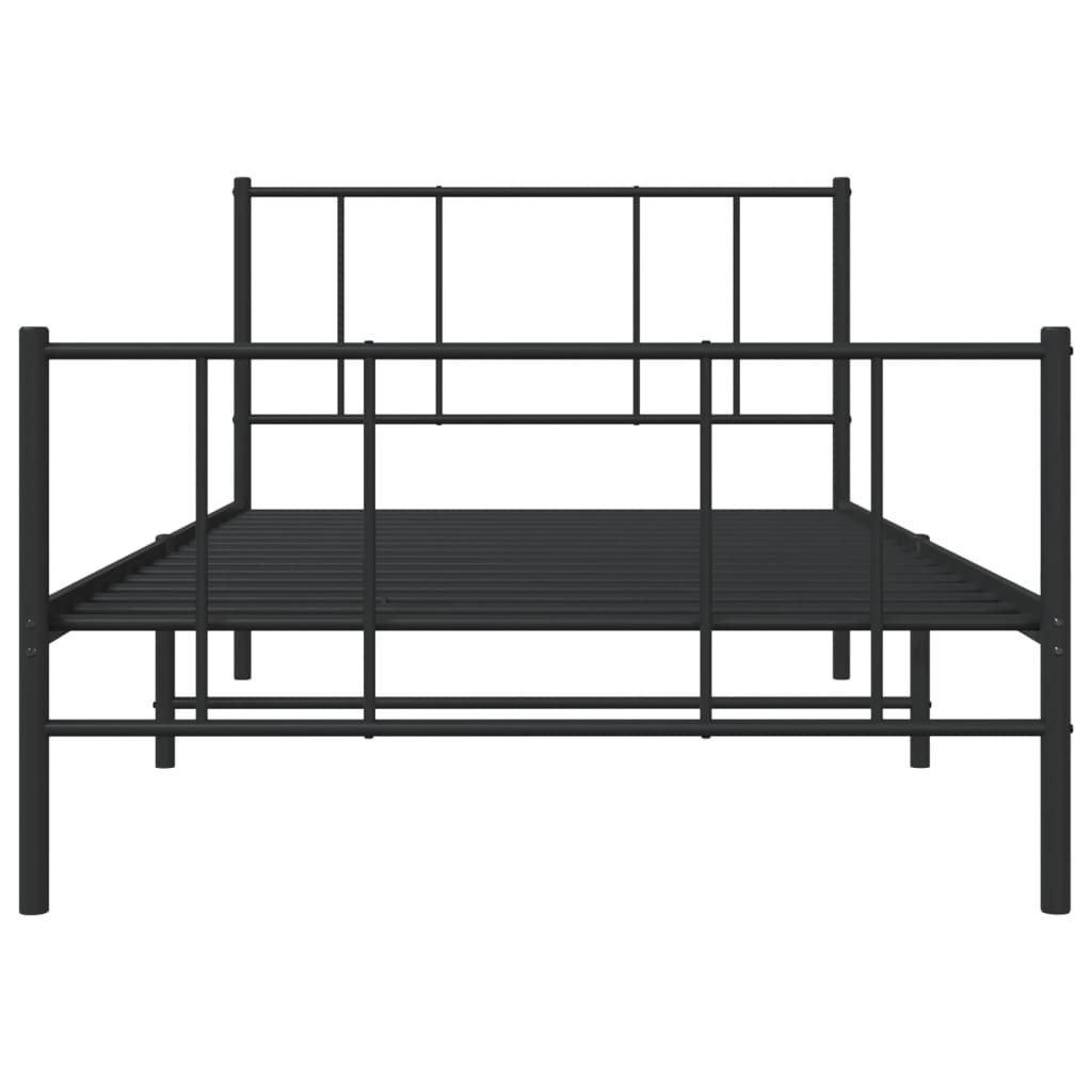 8720845788674_g_en_hd_4 vidaXL Metal Bed Frame without Mattress with Footboard Black 107x203 cm King Single - Image 6