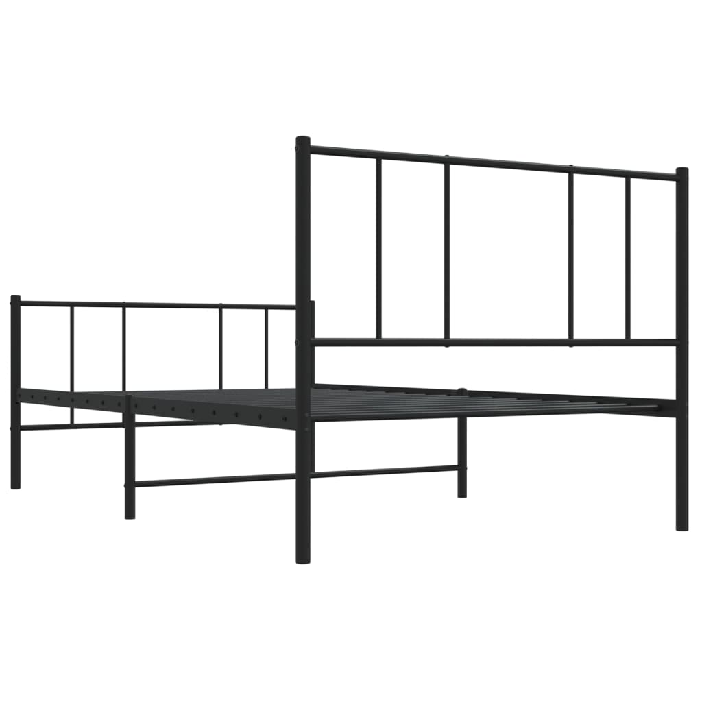 8720845788674_g_en_hd_6 vidaXL Metal Bed Frame without Mattress with Footboard Black 107x203 cm King Single - Image 8