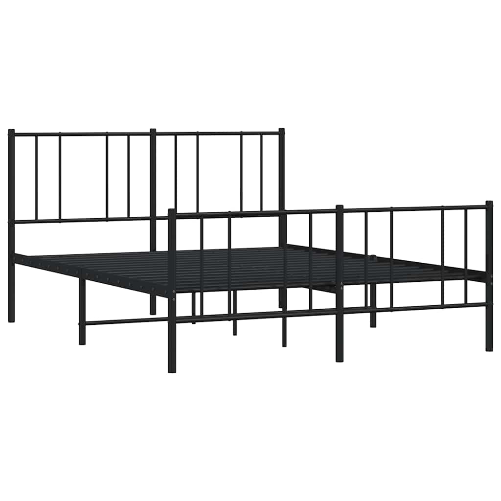 8720845788704_g_en_hd_2 vidaXL Metal Bed Frame without Mattress with Footboard Black 135x190 cm - Image 4