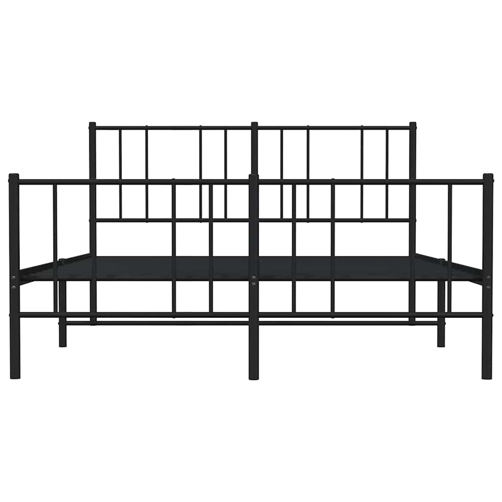 8720845788704_g_en_hd_4 vidaXL Metal Bed Frame without Mattress with Footboard Black 135x190 cm - Image 6