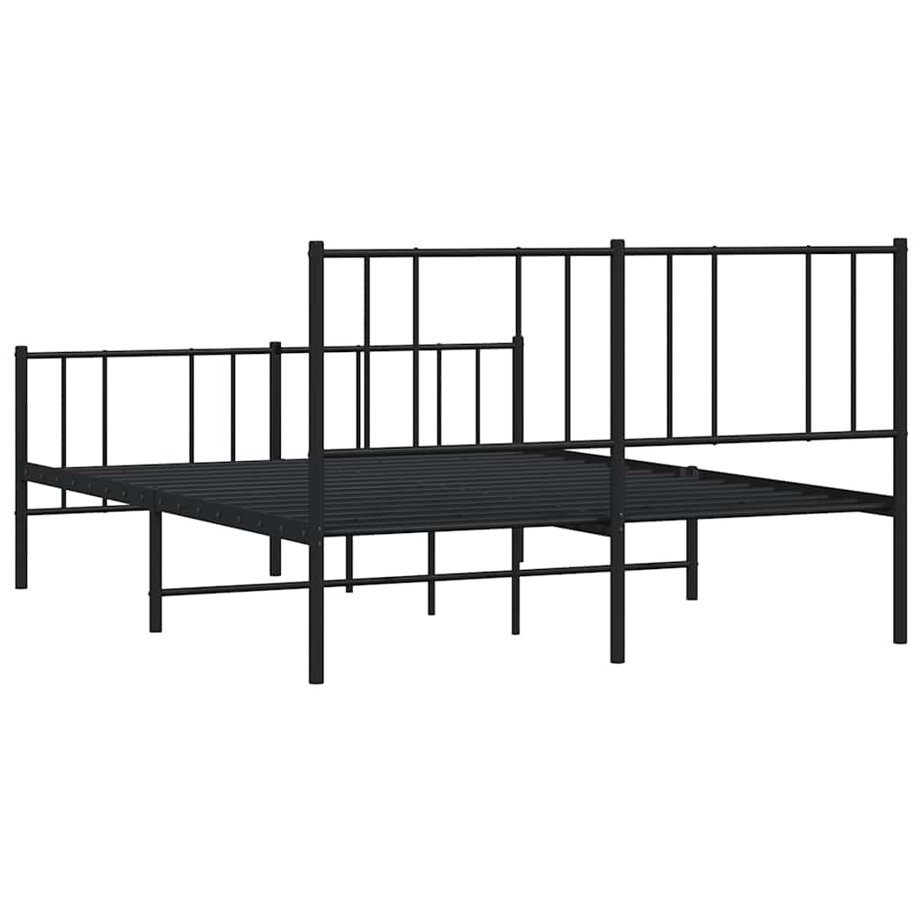 8720845788704_g_en_hd_6 vidaXL Metal Bed Frame without Mattress with Footboard Black 135x190 cm - Image 8