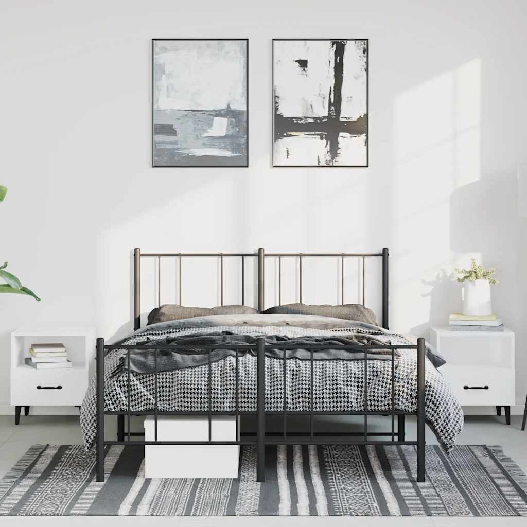 8720845788735_g_en_hd_1 vidaXL Metal Bed Frame without Mattress with Footboard Black 150x200 cm - Image 3