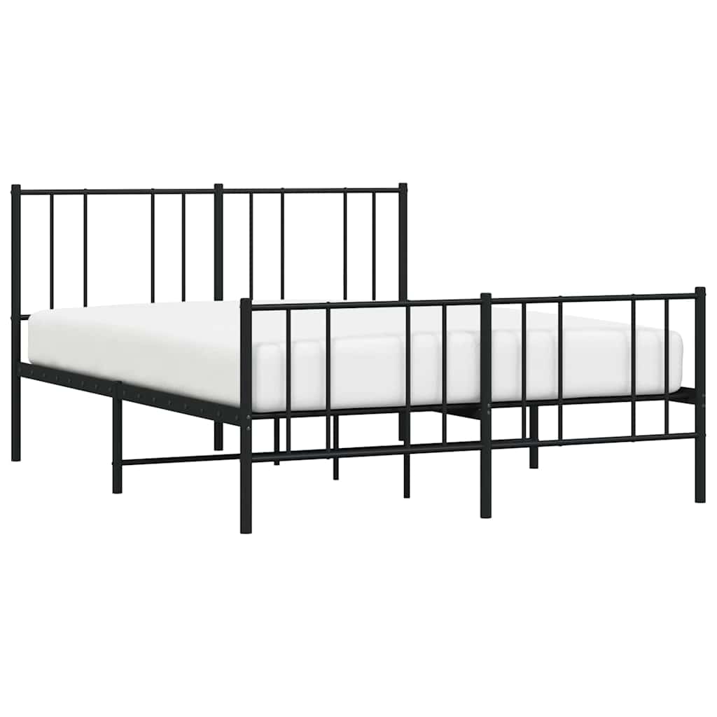 8720845788735_g_en_hd_3 vidaXL Metal Bed Frame without Mattress with Footboard Black 150x200 cm - Image 5