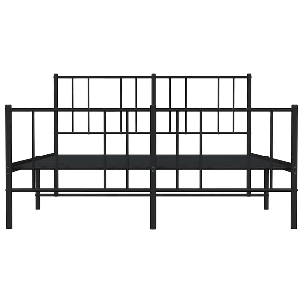 8720845788735_g_en_hd_4 vidaXL Metal Bed Frame without Mattress with Footboard Black 150x200 cm - Image 6