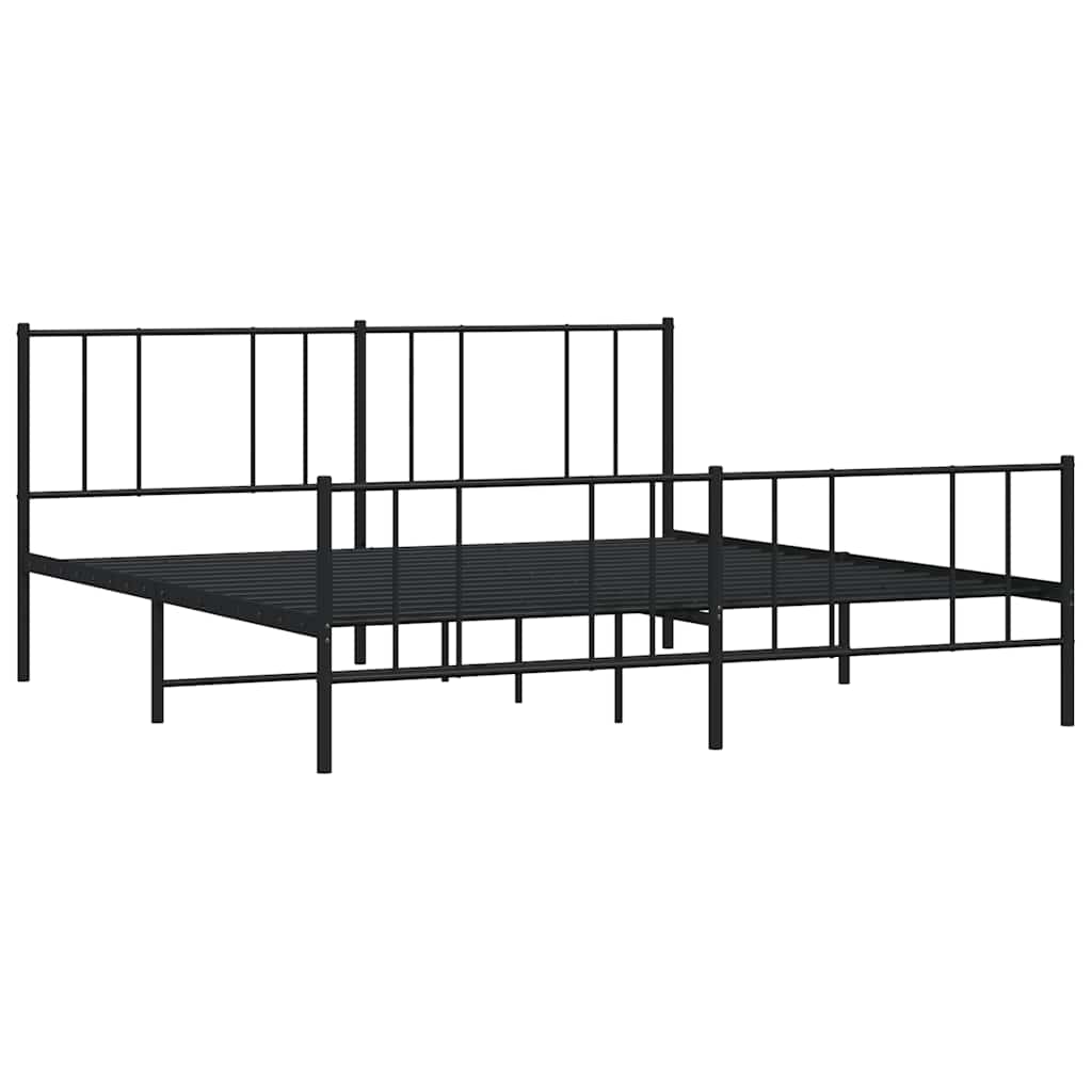 8720845788759_g_en_hd_1 vidaXL Metal Bed Frame without Mattress with Footboard Black 183x203 cm King - Image 3