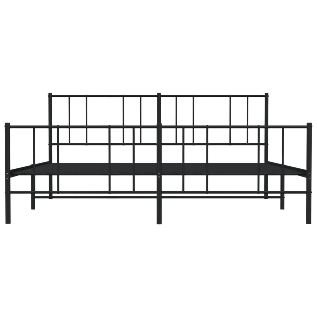 8720845788759_g_en_hd_4 vidaXL Metal Bed Frame without Mattress with Footboard Black 183x203 cm King - Image 6