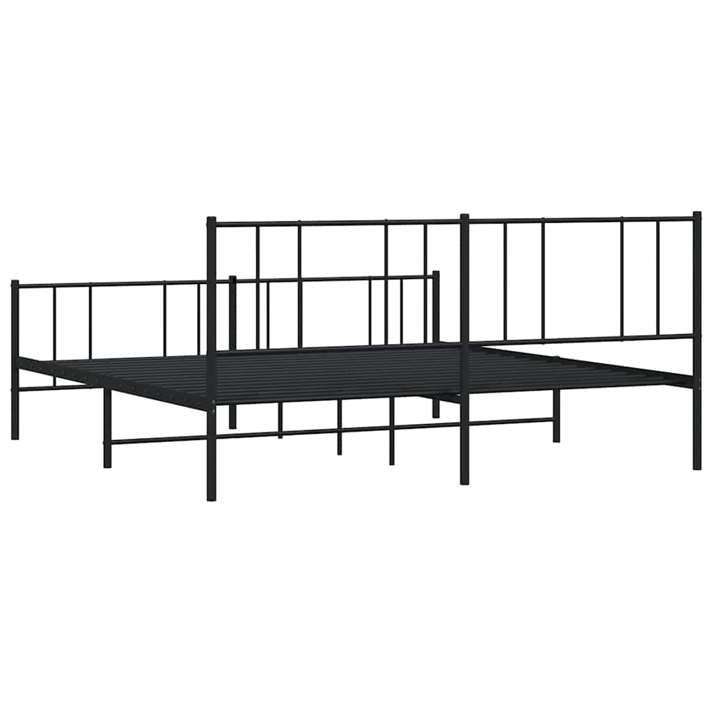 8720845788759_g_en_hd_6 vidaXL Metal Bed Frame without Mattress with Footboard Black 183x203 cm King - Image 8