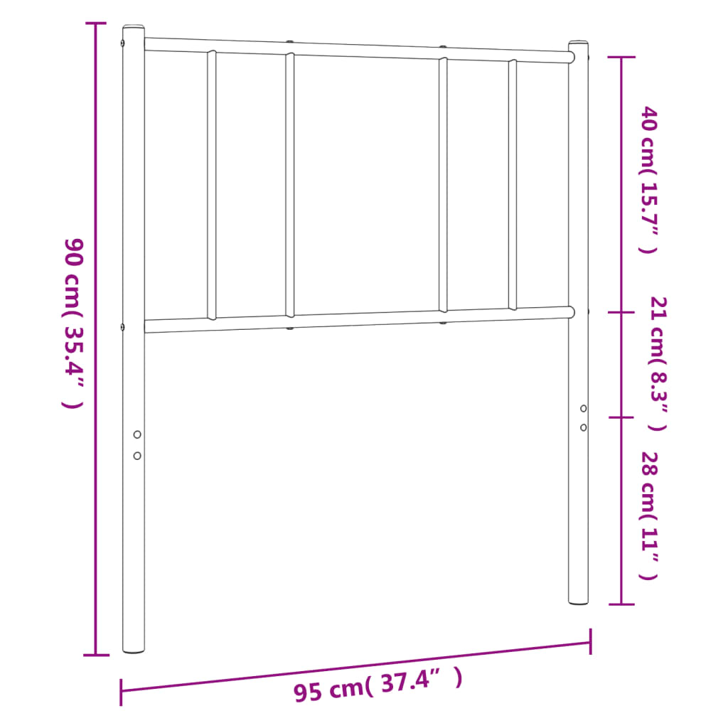 8720845788810_g_en_hd_5 vidaXL Metal Headboard Black 90 cm - Image 7