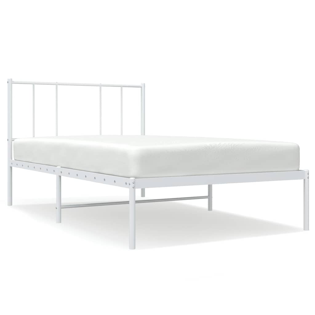 8720845788988_a_en_hd_1 vidaXL Metal Bed Frame without Mattress with Headboard White 107x203 cm King Single - Image 2