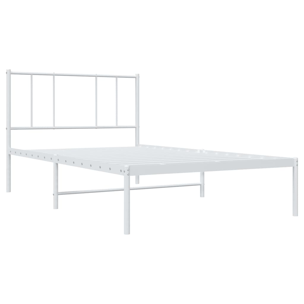 8720845788988_g_en_hd_1 vidaXL Metal Bed Frame without Mattress with Headboard White 107x203 cm King Single - Image 3
