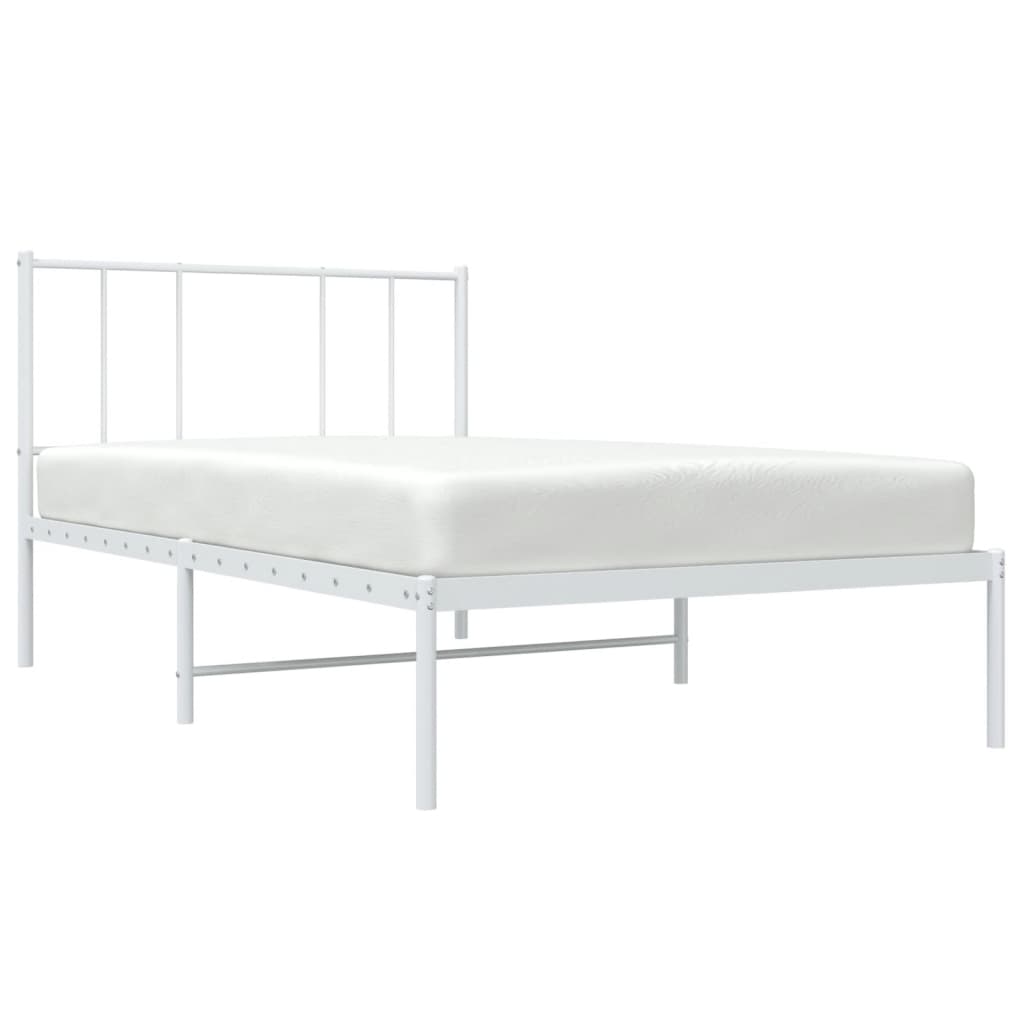8720845788988_g_en_hd_3 vidaXL Metal Bed Frame without Mattress with Headboard White 107x203 cm King Single - Image 5