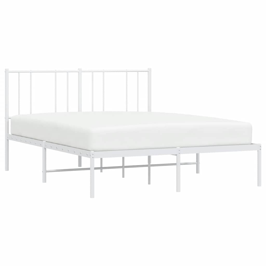 8720845789046_g_en_hd_4 vidaXL Metal Bed Frame without Mattress with Headboard White 150x200 cm - Image 6