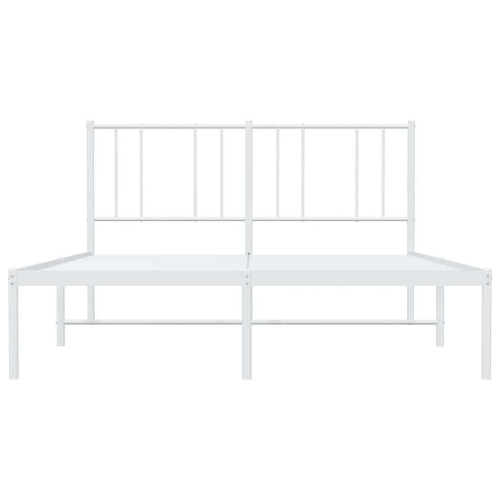 8720845789046_g_en_hd_5 vidaXL Metal Bed Frame without Mattress with Headboard White 150x200 cm - Image 7