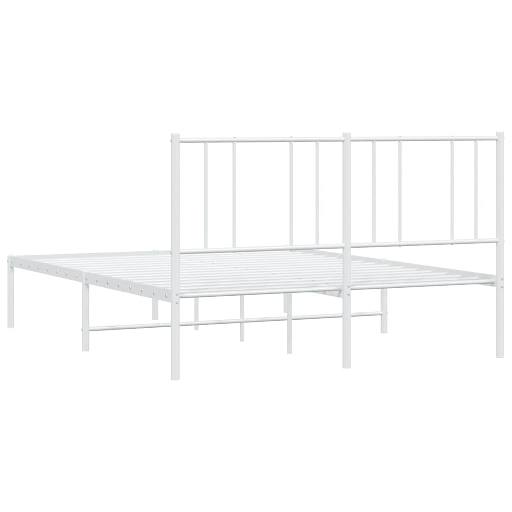 8720845789046_g_en_hd_7 vidaXL Metal Bed Frame without Mattress with Headboard White 150x200 cm - Image 9