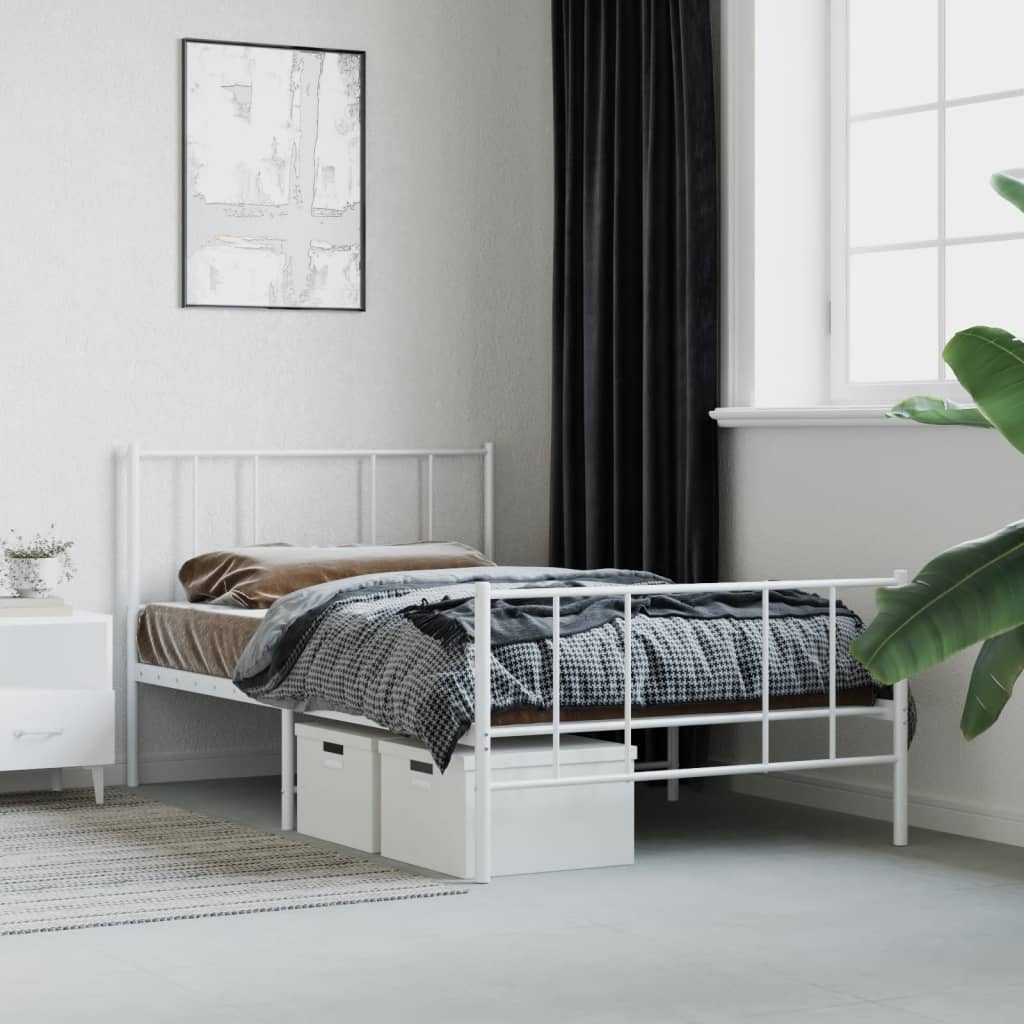 8720845789169_g_en_hd_2 vidaXL Metal Bed Frame without Mattress with Footboard White 107x203 cm King Single - Image 4