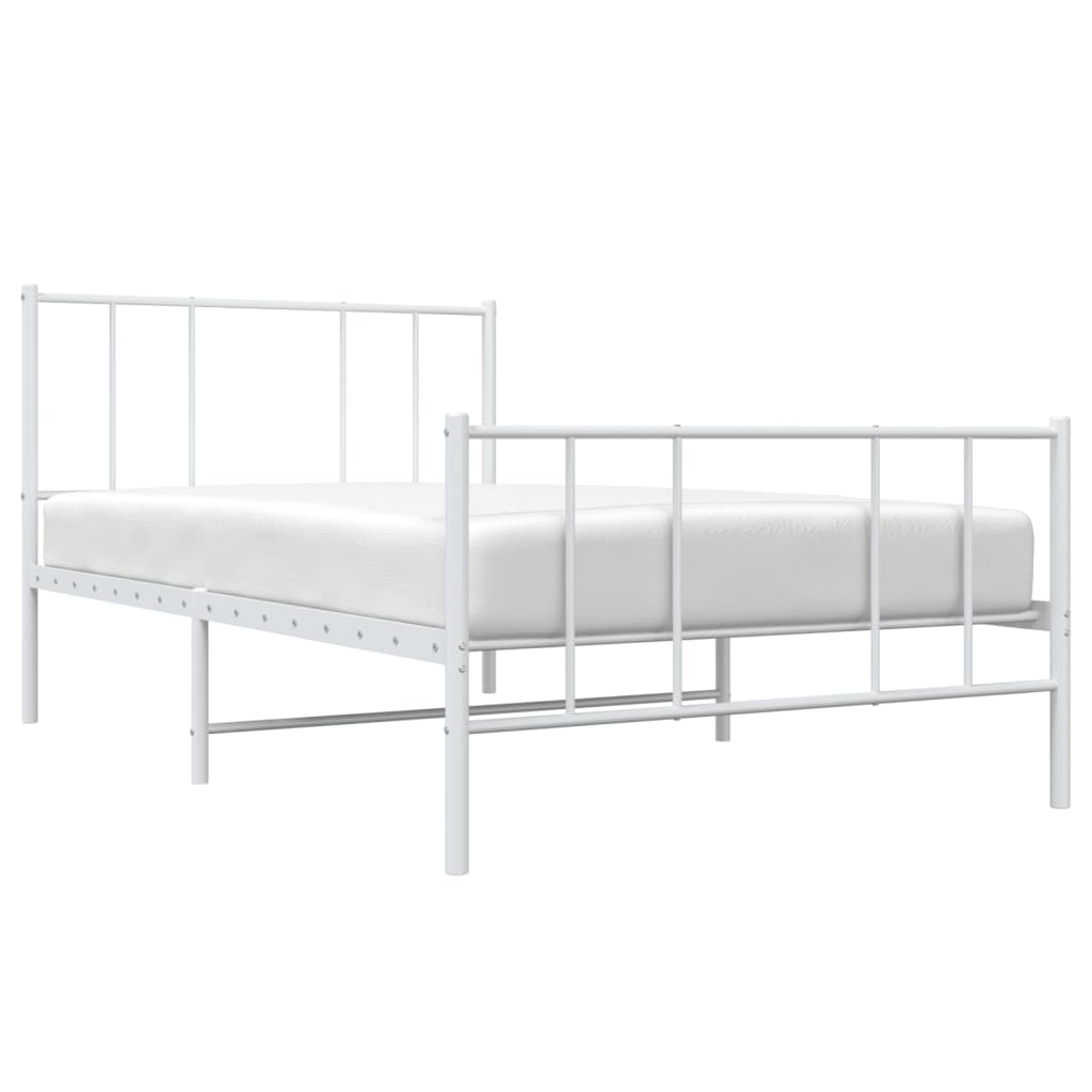 8720845789169_g_en_hd_3 vidaXL Metal Bed Frame without Mattress with Footboard White 107x203 cm King Single - Image 5