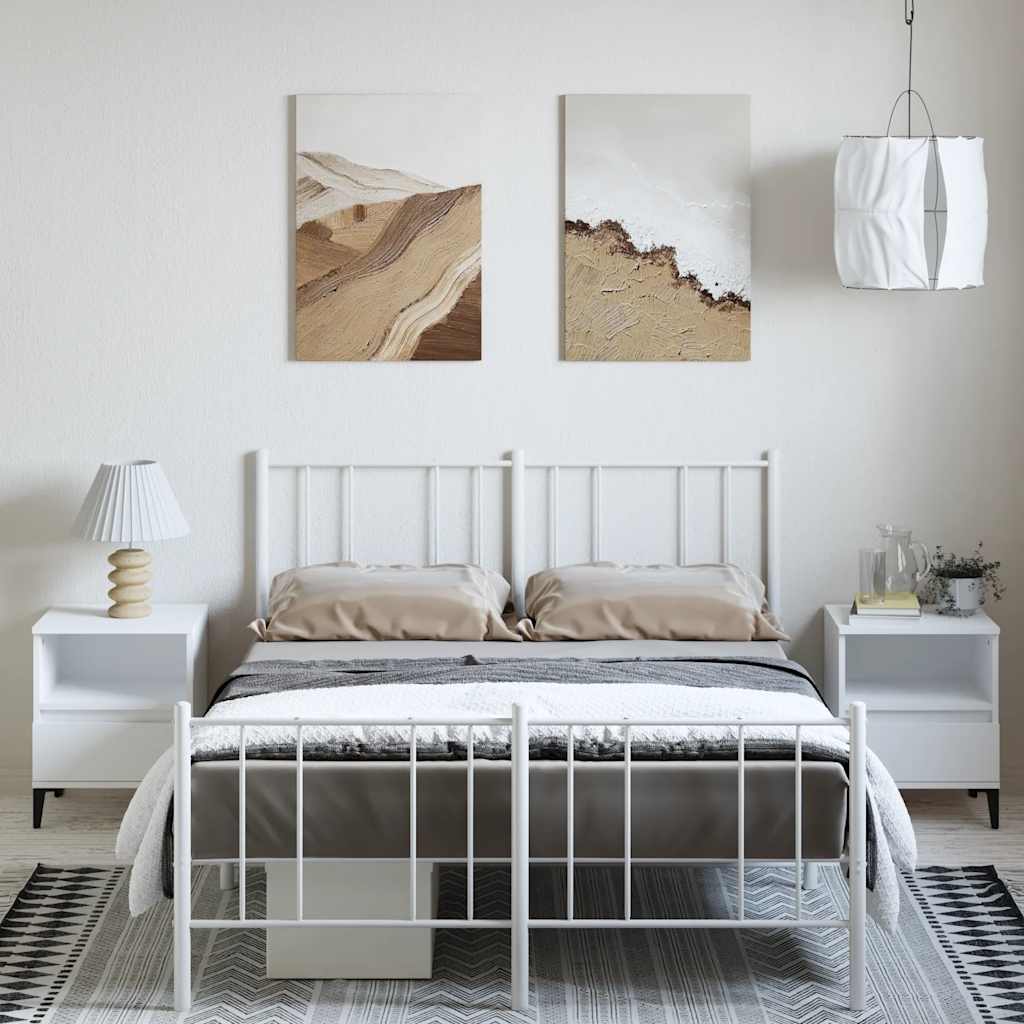 8720845789190_g_en_hd_1 vidaXL Metal Bed Frame without Mattress with Footboard White 135x190 cm - Image 3