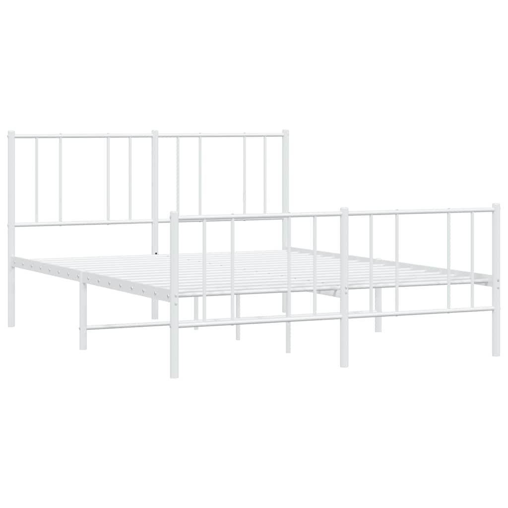 8720845789190_g_en_hd_2 vidaXL Metal Bed Frame without Mattress with Footboard White 135x190 cm - Image 4