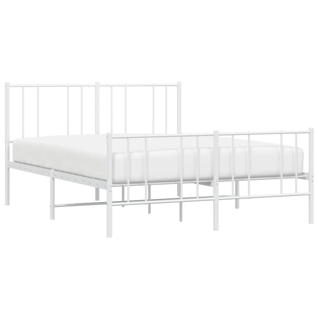 8720845789190_g_en_hd_3 vidaXL Metal Bed Frame without Mattress with Footboard White 135x190 cm - Image 5