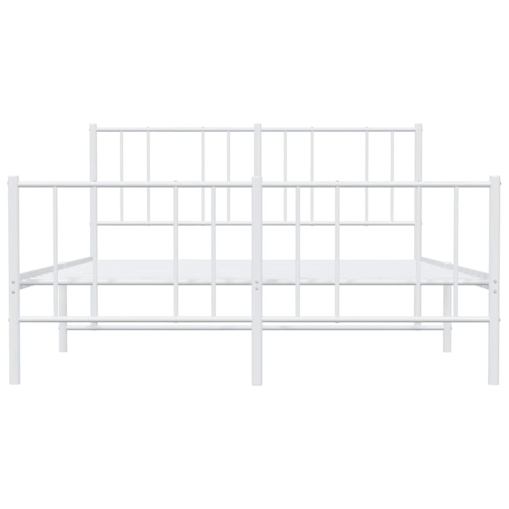 8720845789190_g_en_hd_4 vidaXL Metal Bed Frame without Mattress with Footboard White 135x190 cm - Image 6