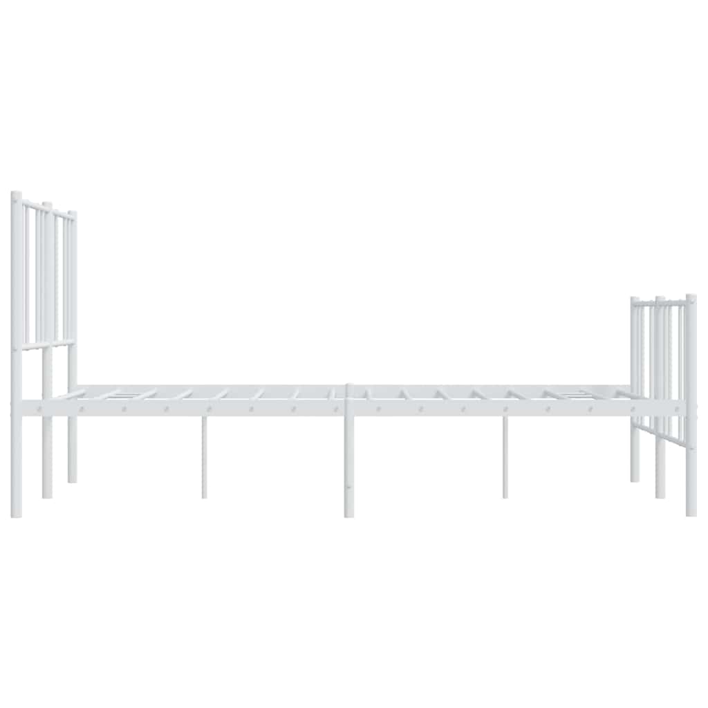 8720845789190_g_en_hd_5 vidaXL Metal Bed Frame without Mattress with Footboard White 135x190 cm - Image 7