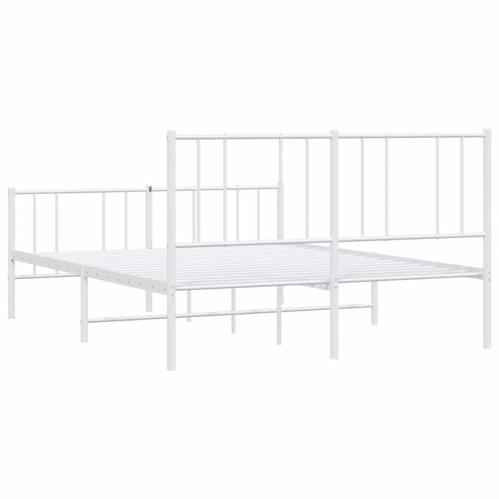8720845789190_g_en_hd_6 vidaXL Metal Bed Frame without Mattress with Footboard White 135x190 cm - Image 8