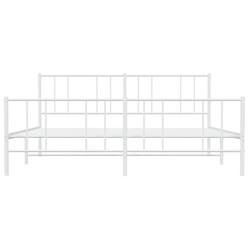 8720845789244_g_en_hd_4 vidaXL Metal Bed Frame without Mattress with Footboard White 183x203 cm King - Image 6