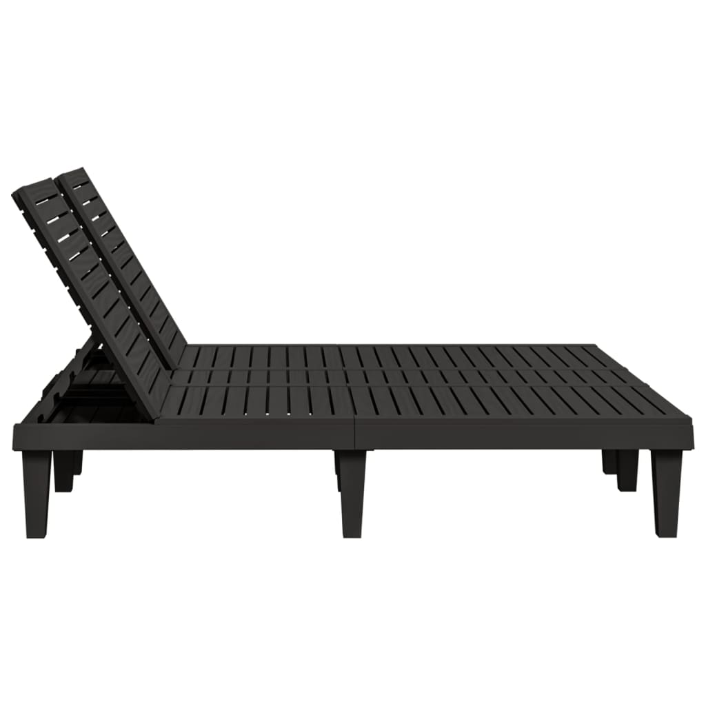 8720845789459_g_en_hd_3 vidaXL Double Sun Lounger Black 155x138x83 cm Polypropylene - Image 5