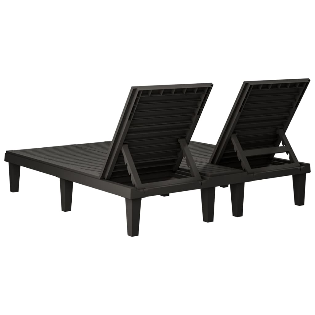8720845789459_g_en_hd_4 vidaXL Double Sun Lounger Black 155x138x83 cm Polypropylene - Image 6