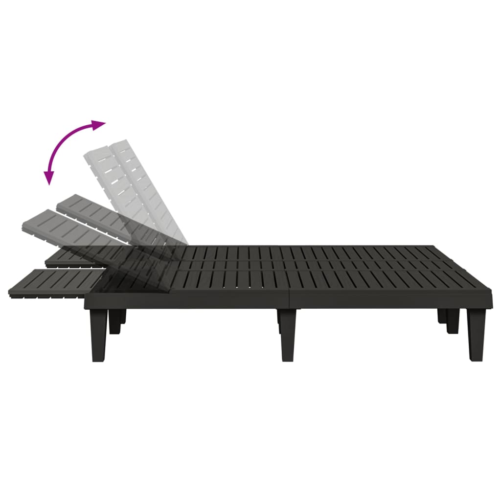 8720845789459_g_en_hd_5 vidaXL Double Sun Lounger Black 155x138x83 cm Polypropylene - Image 7