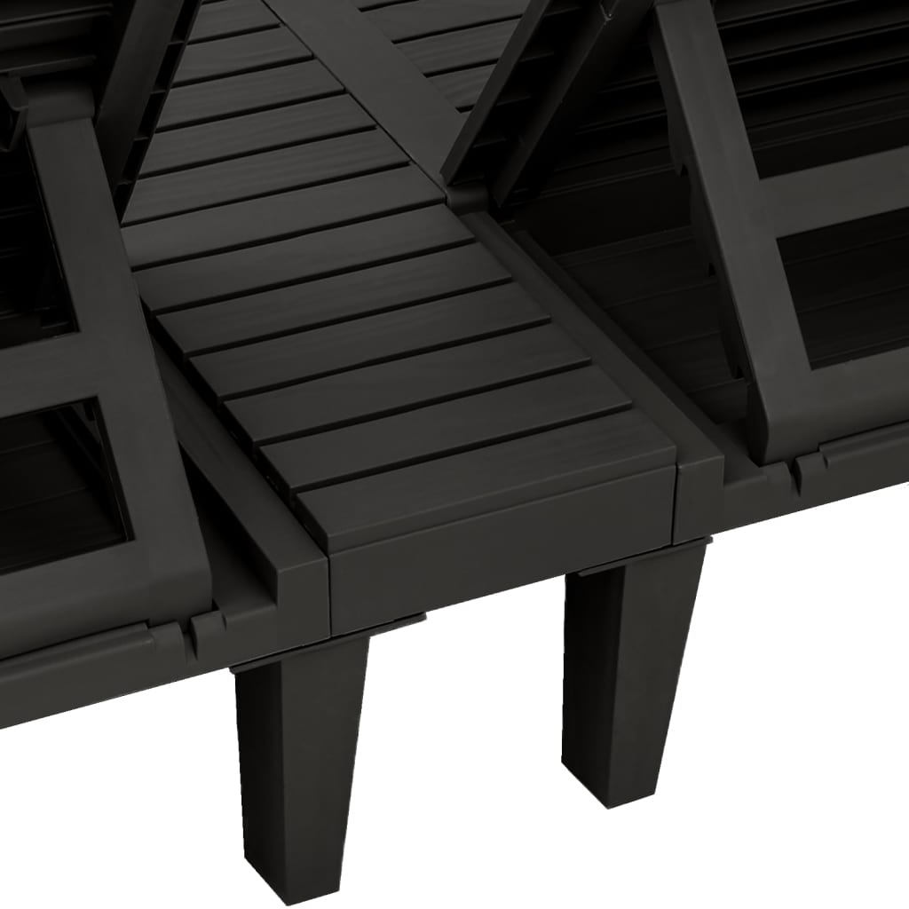 8720845789459_g_en_hd_7 vidaXL Double Sun Lounger Black 155x138x83 cm Polypropylene - Image 9