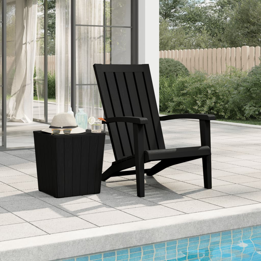 vidaXL Garden Adirondack Chair Black Polypropylene