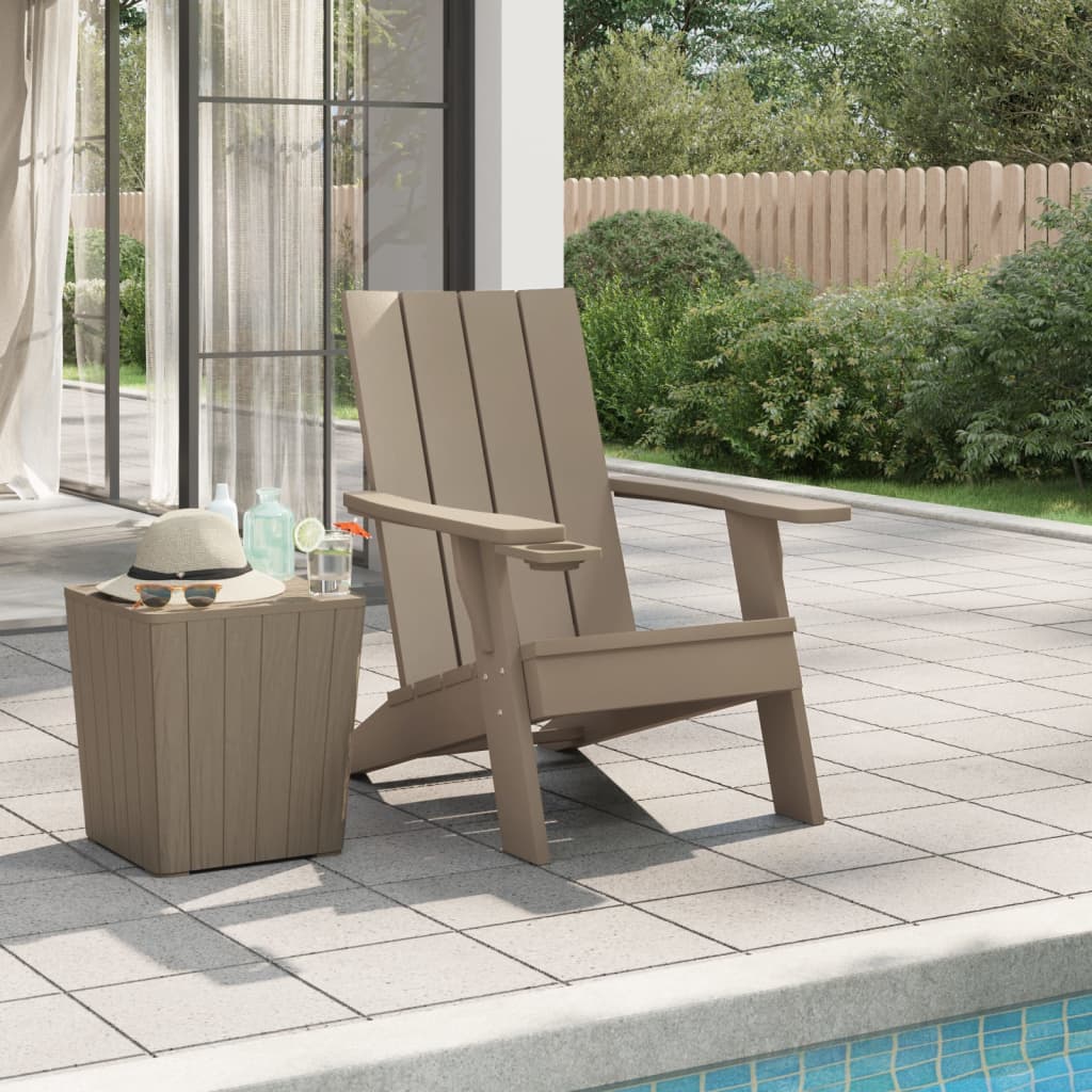 vidaXL Garden Adirondack Chair Light Brown 75x88.5x89.5cm Polypropylene
