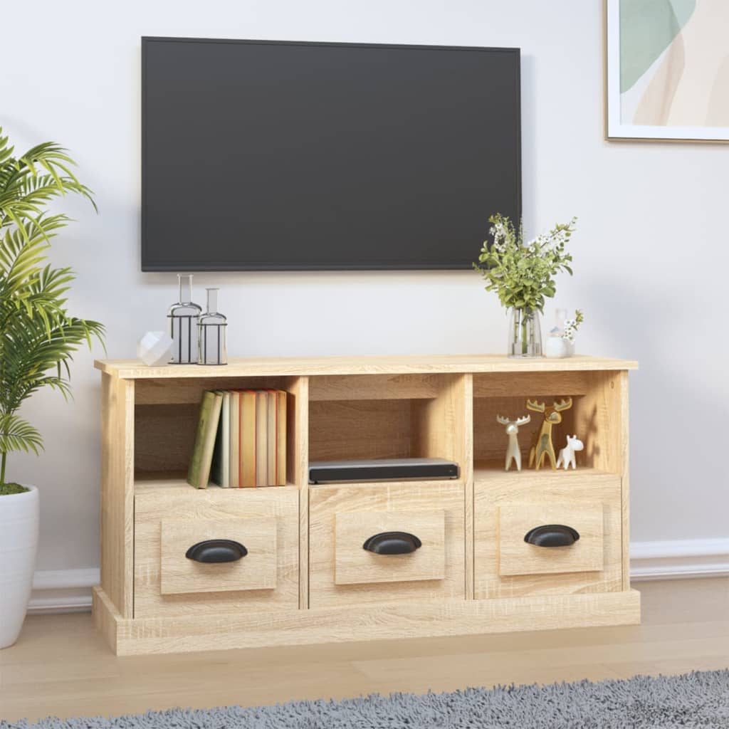 vidaXL TV Cabinet Sonoma Oak 100x35x50 cm Engineered Wood