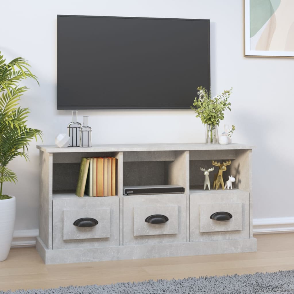 vidaXL TV Cabinet Concrete Grey 100x35x50 cm Engineered Wood
