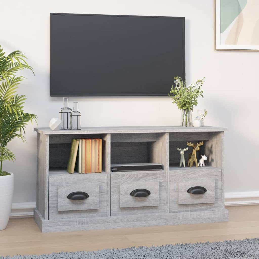 vidaXL TV Cabinet Grey Sonoma 100x35x50 cm Engineered Wood